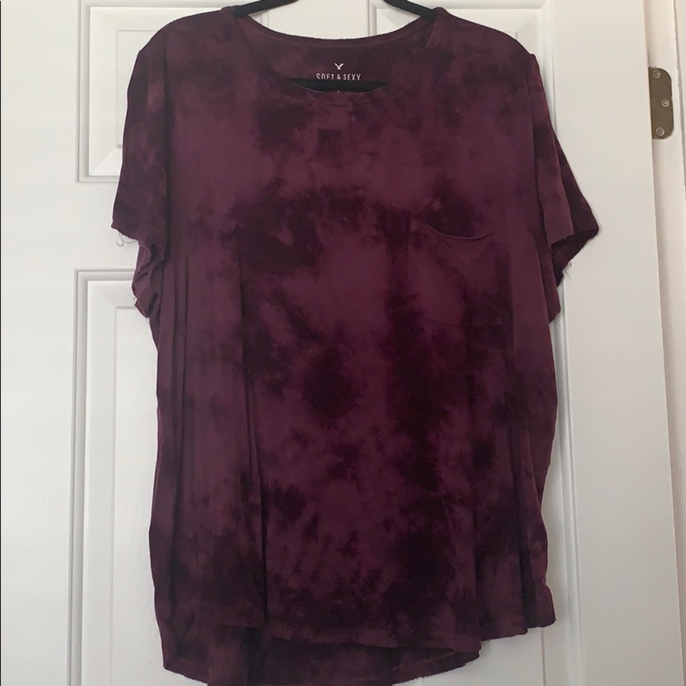Plum purple tie dye tee